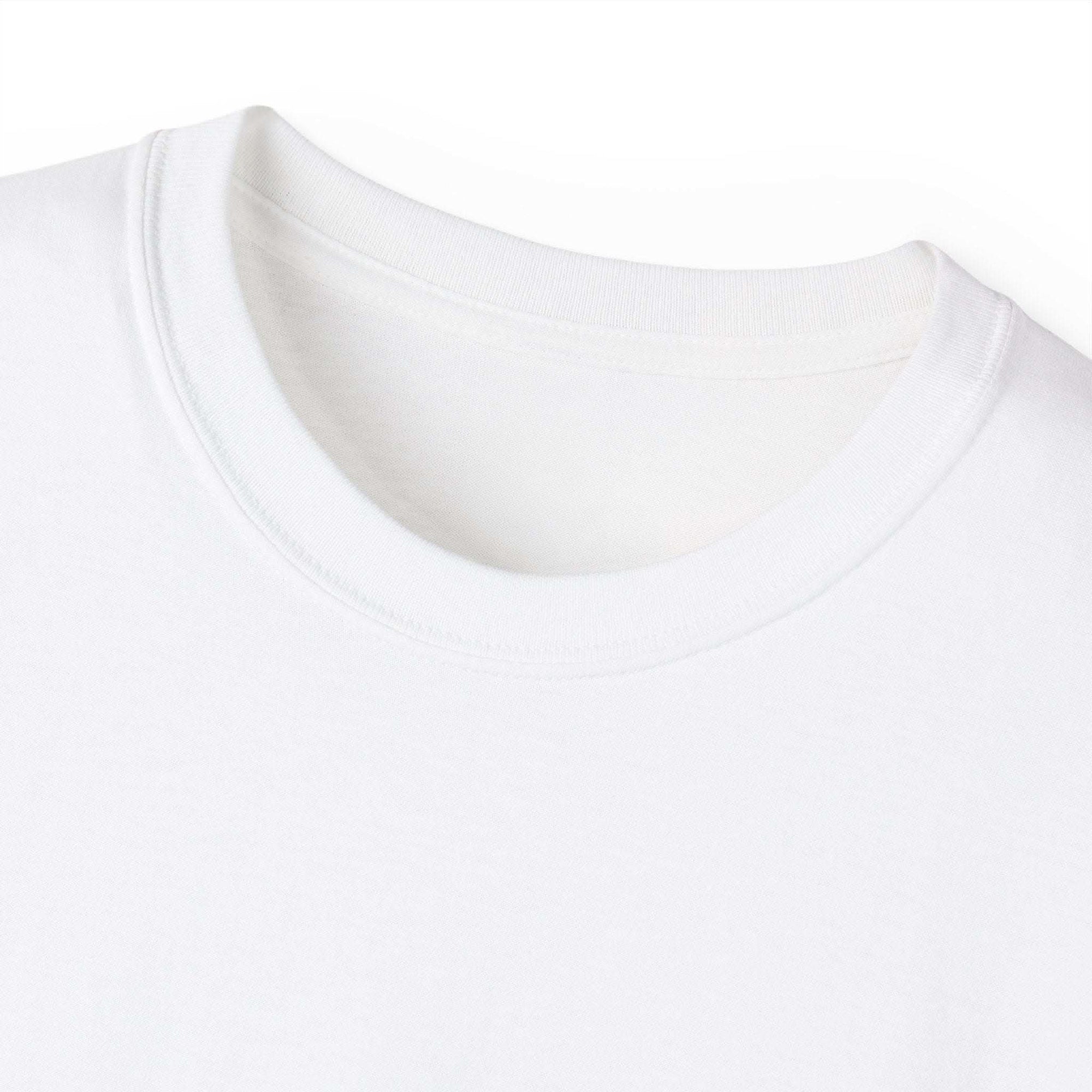 White Christmas Dancing Skeletons t-shirt by Printify, festive design perfect for holiday celebrations