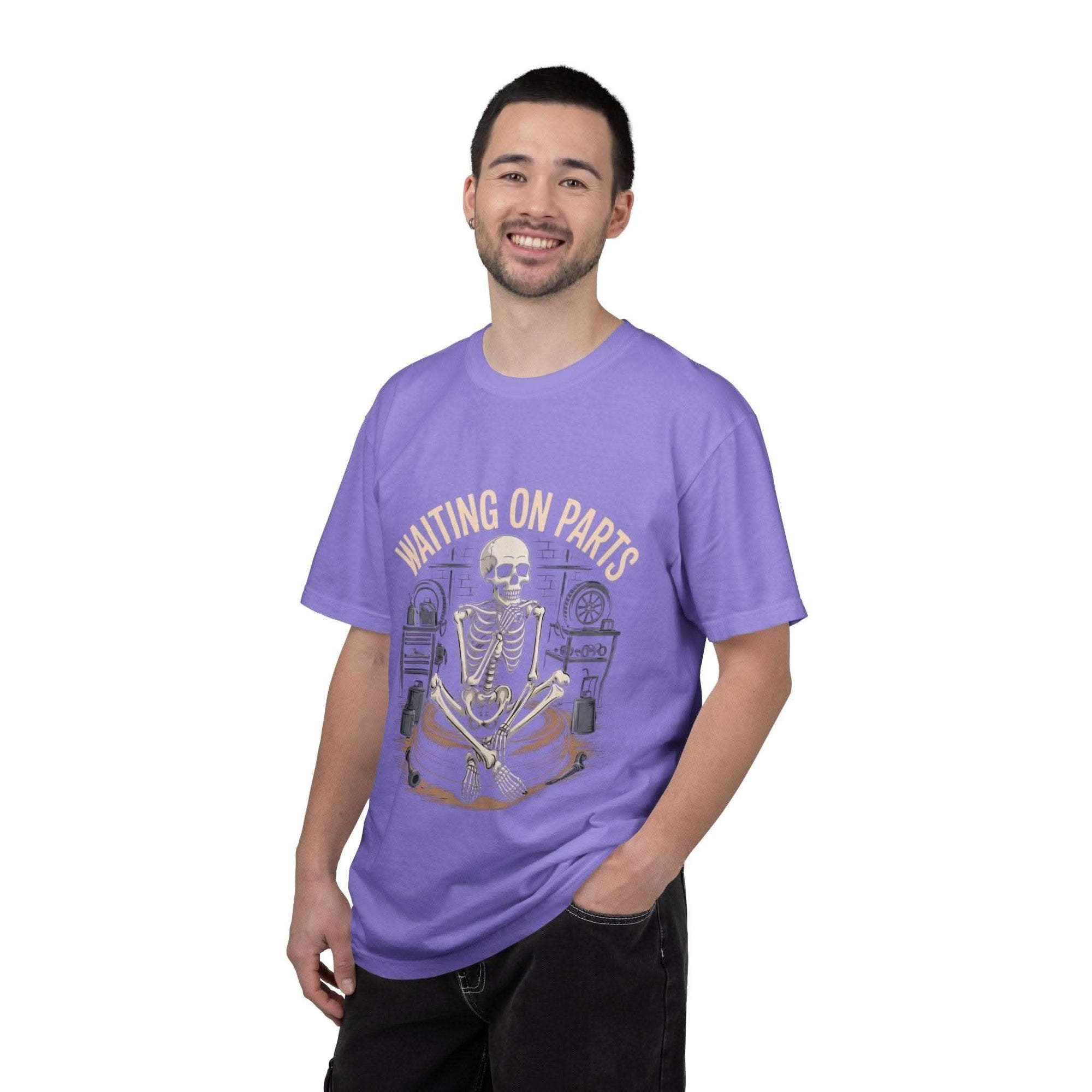 Vintage garment-dyed Waiting on Parts TShirt mechanic tee with short sleeves and relaxed fit