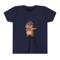 Youth tee featuring a cool capybara wearing a hat and sunglasses in soft cotton.