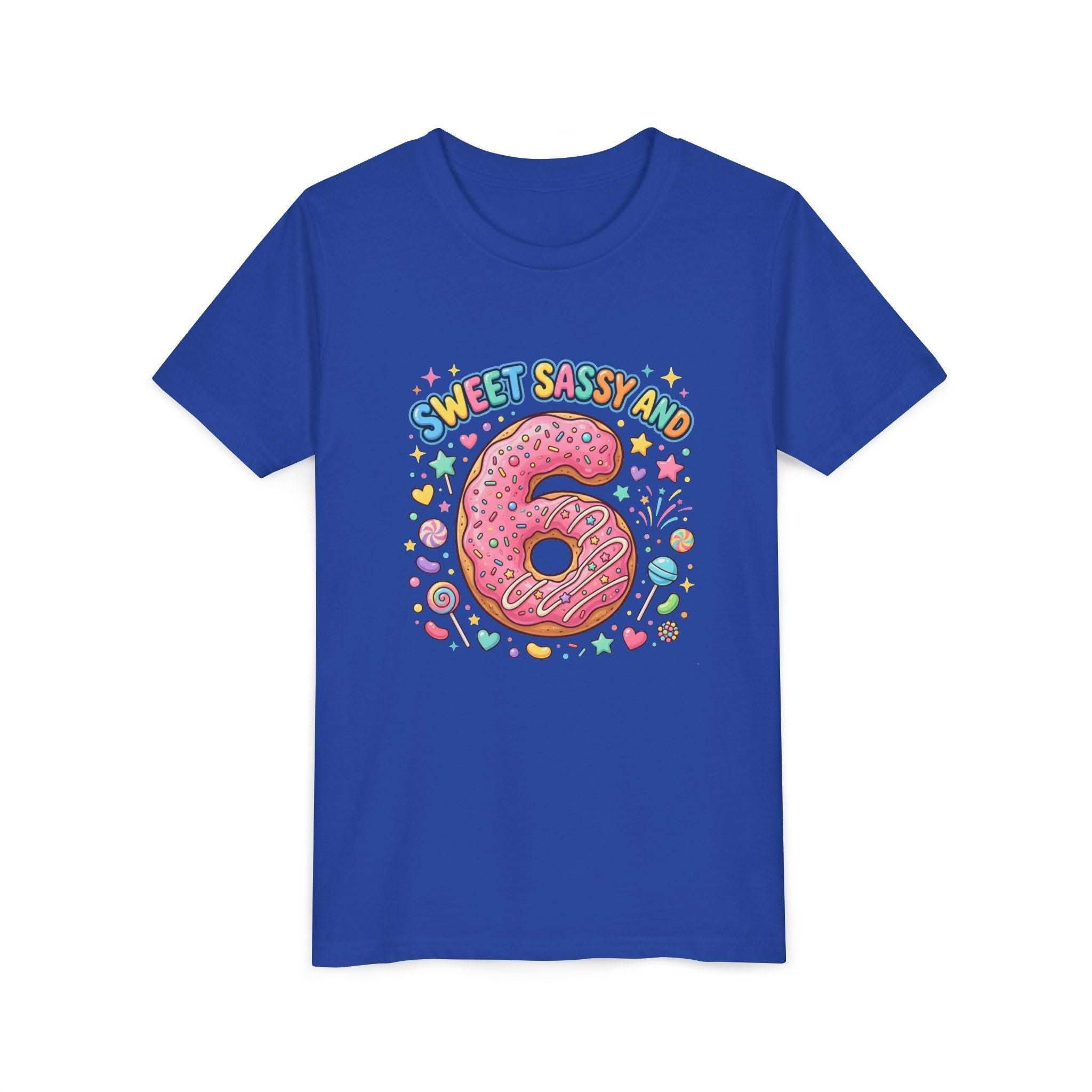 Sweet Sassy and 6 Youth Tee | Donut Number Six Birthday Shirt