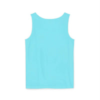 Light blue sleeveless tank top with a relaxed fit and smooth fabric.