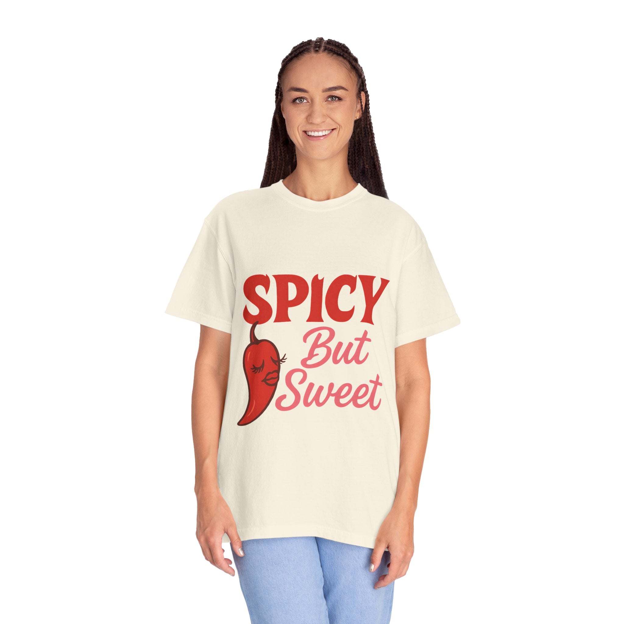 Spicy But Sweet T-shirt | Funny Unisex Garment-Dyed Tee for Foodies