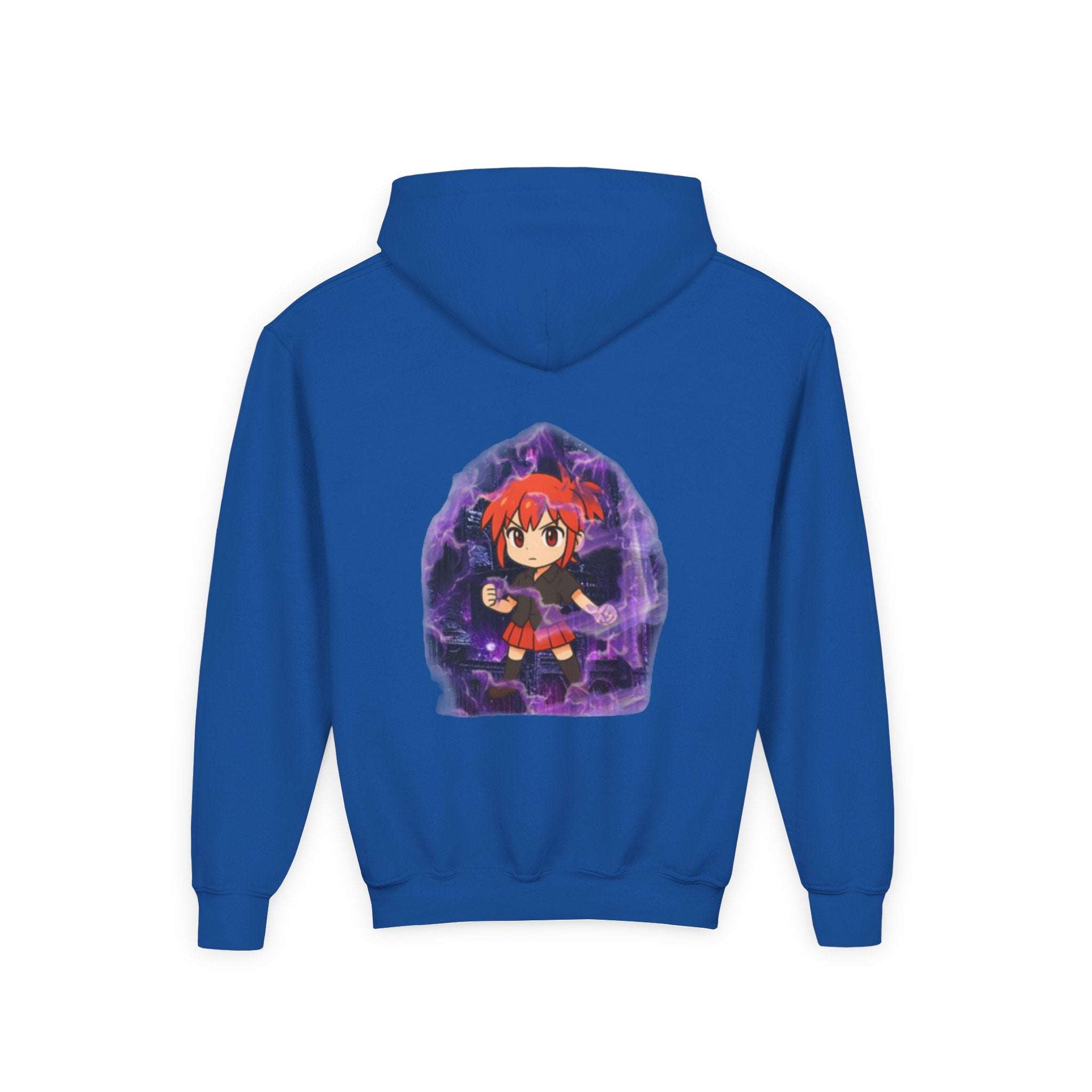Anime Purple Power Girl Youth Hoodie Sweatshirt