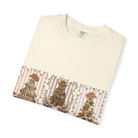 Cowboy Howdy Christmas t-shirt with festive cowboy tree design on cream ring-spun cotton fabric