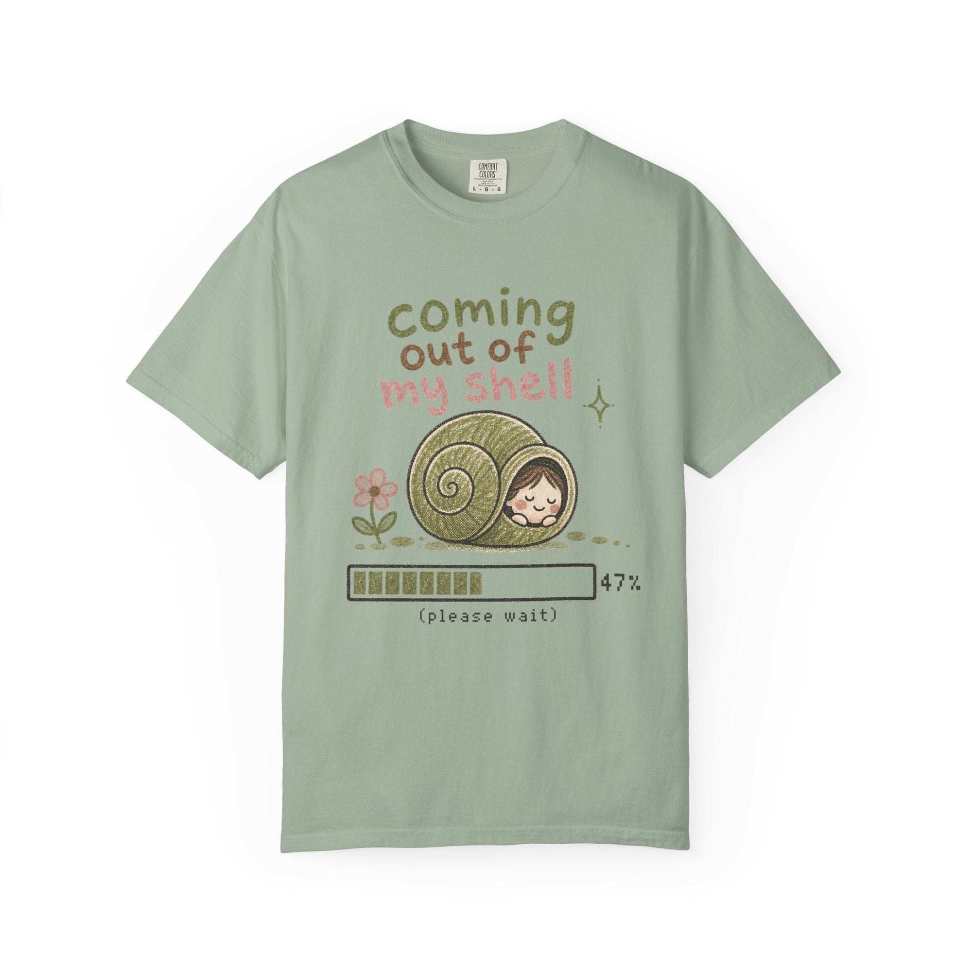 T-Shirt — "Coming Out of My Shell" Cute Snail Graphic Tee