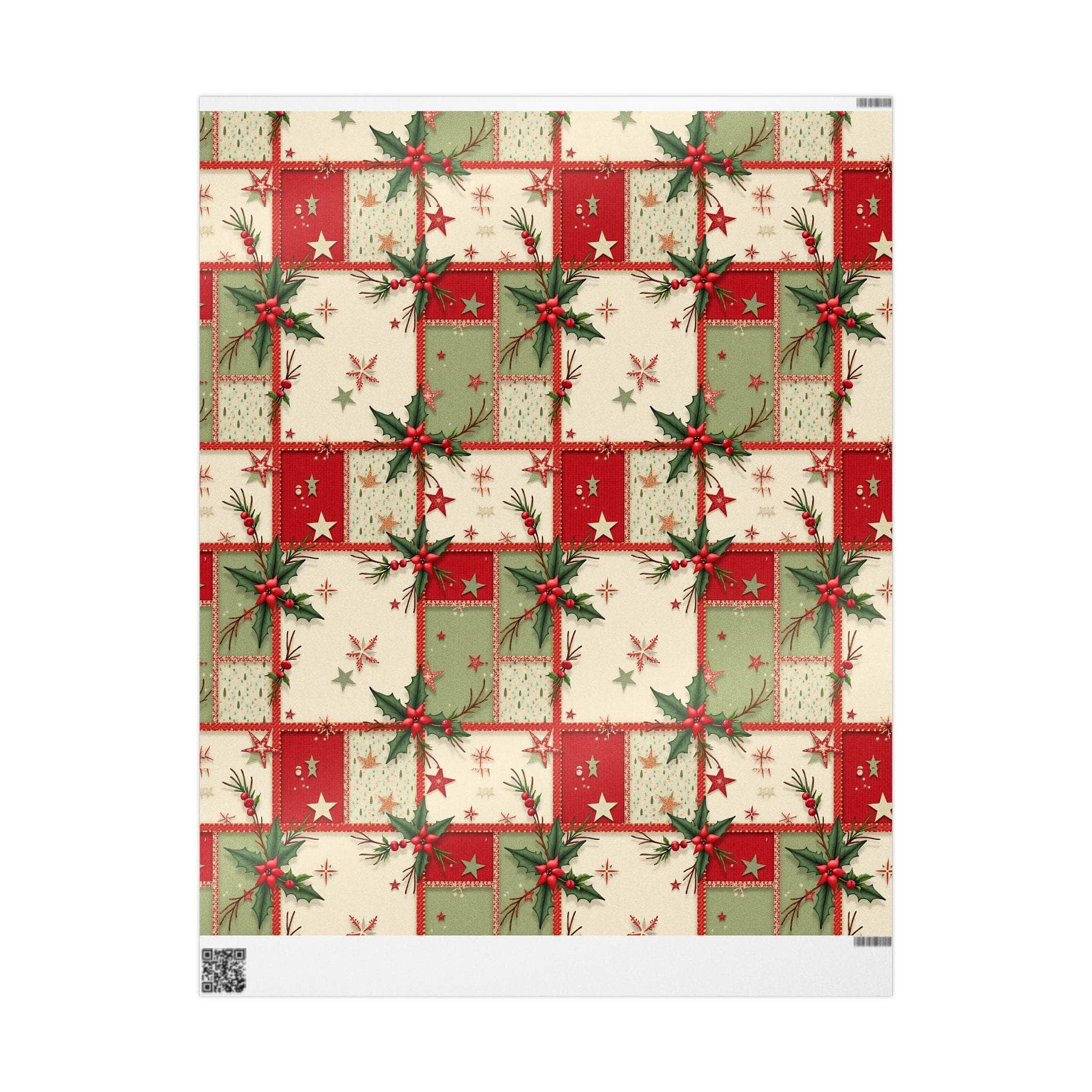 Vintage Christmas Stars wrapping paper with aged star motifs on fine art paper