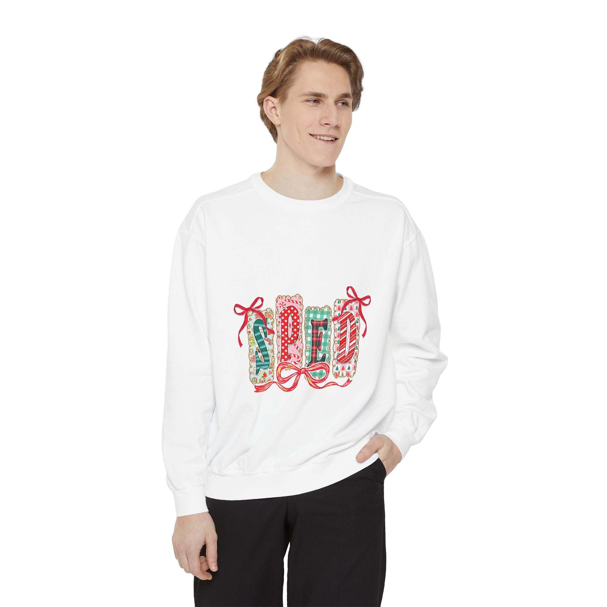 Garment-Dyed Sweatshirt Preppy SPED Teacher Christmas