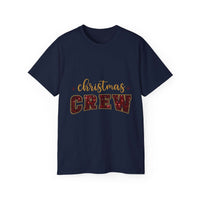 Antique Cherry Red faux glitter Christmas crew t-shirt from Printify, sized S for festive holiday wear.