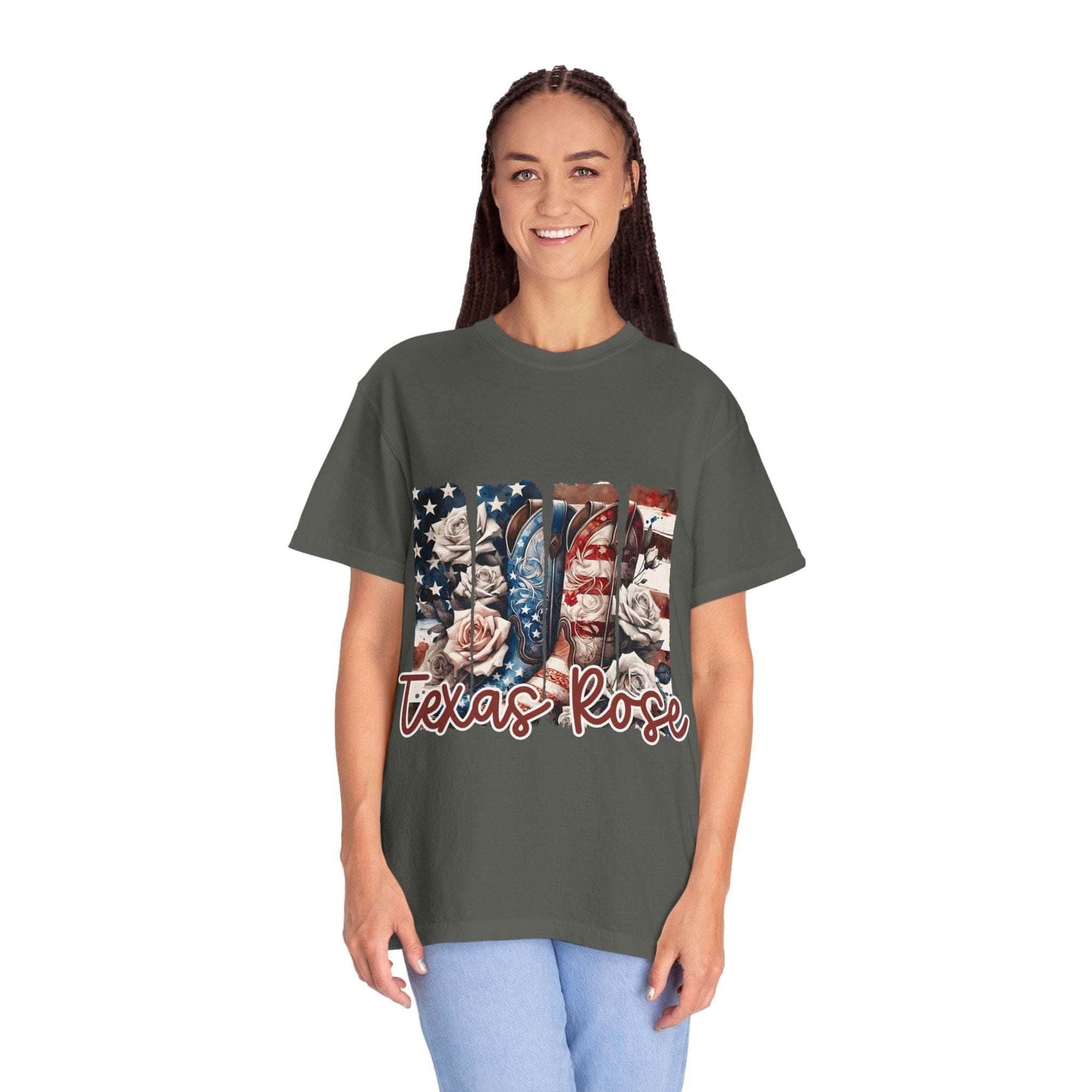 Soft faded Texas Rose T-Shirt with relaxed fit and garment-dyed finish