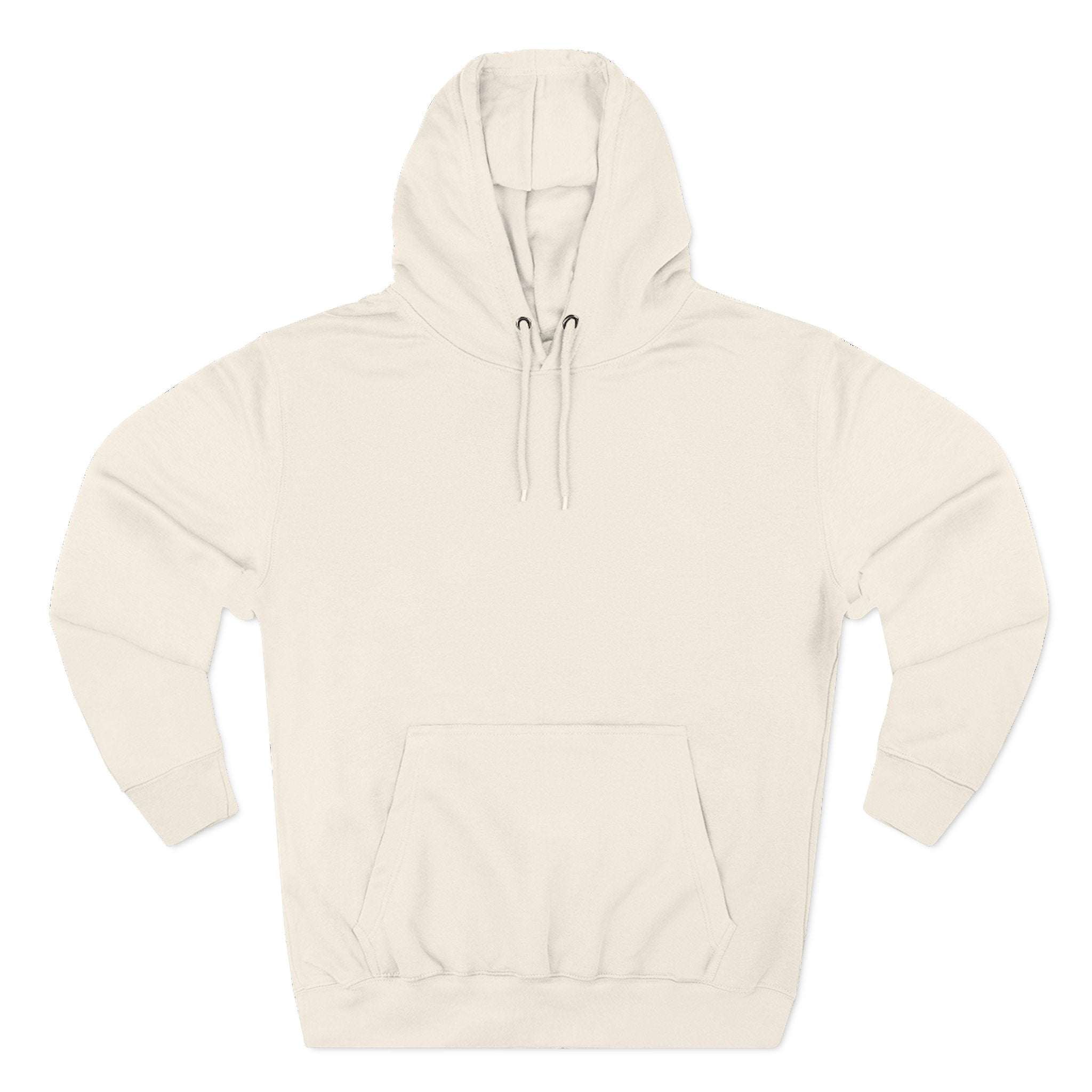 Cozy cream fleece hoodie with adjustable hood and kangaroo pocket for winter comfort