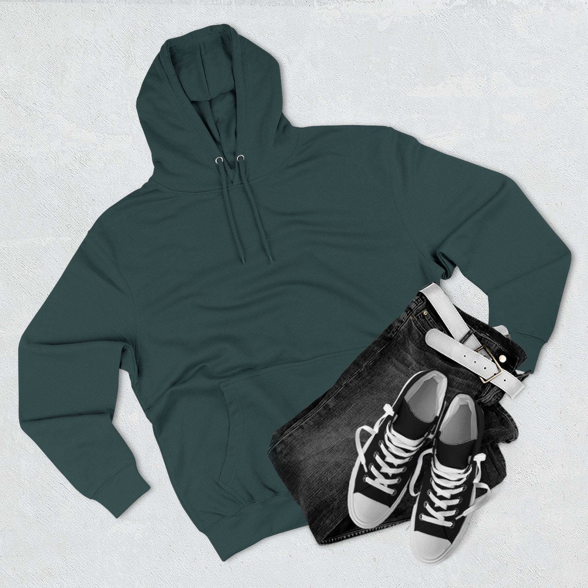 Retro San Diego surfboards fleece hoodie with vintage surfboard graphic and adjustable hood