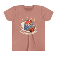 Sleepy Red Panda Youth Tee | cute sleeping red panda, moon pillow, kids shirt