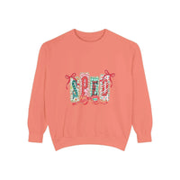 Garment-dyed pepper sweatshirt for SPED teachers with Christmas-themed design, featuring a cozy fit, from Printify