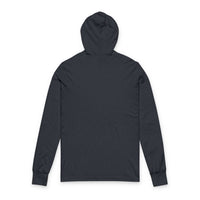 Back view of black Autism Awareness Hoodie long sleeve tee made of 100% combed cotton with regular fit and side seams