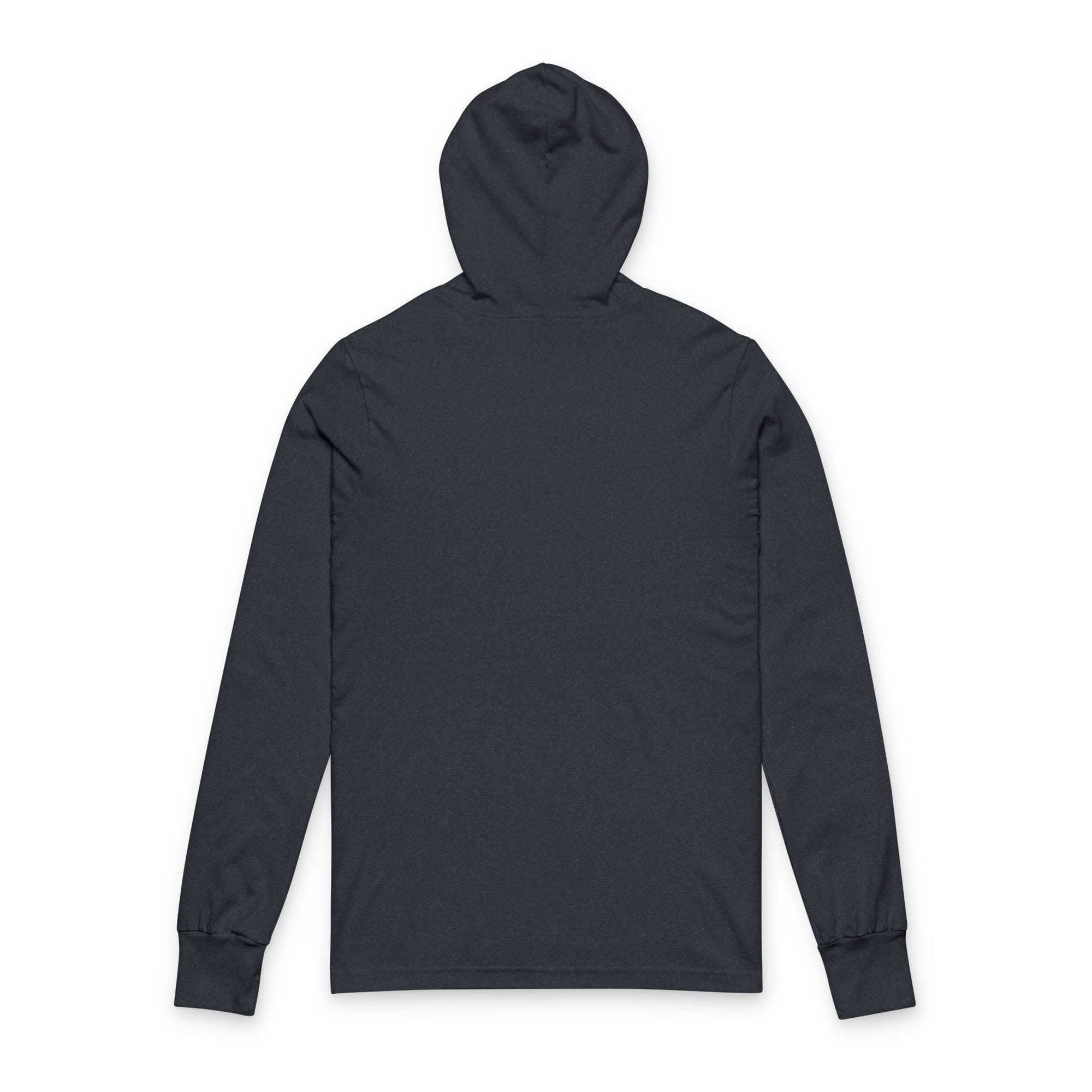 Back view of black Autism Awareness Hoodie long sleeve tee made of 100% combed cotton with regular fit and side seams