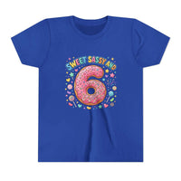 Sweet Sassy and 6 Youth Tee | Donut Number Six Birthday Shirt