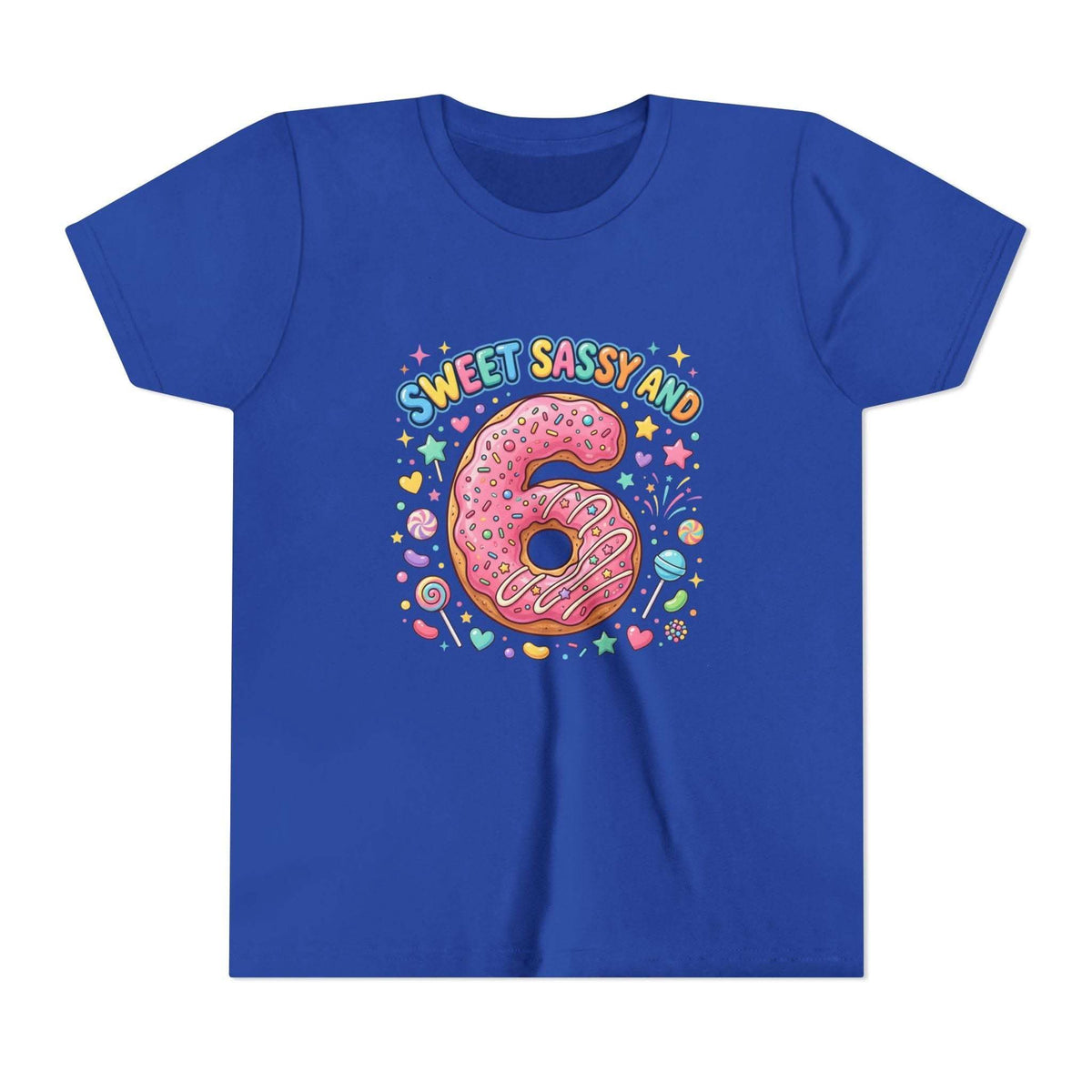 Sweet Sassy and 6 Youth Tee | Donut Number Six Birthday Shirt