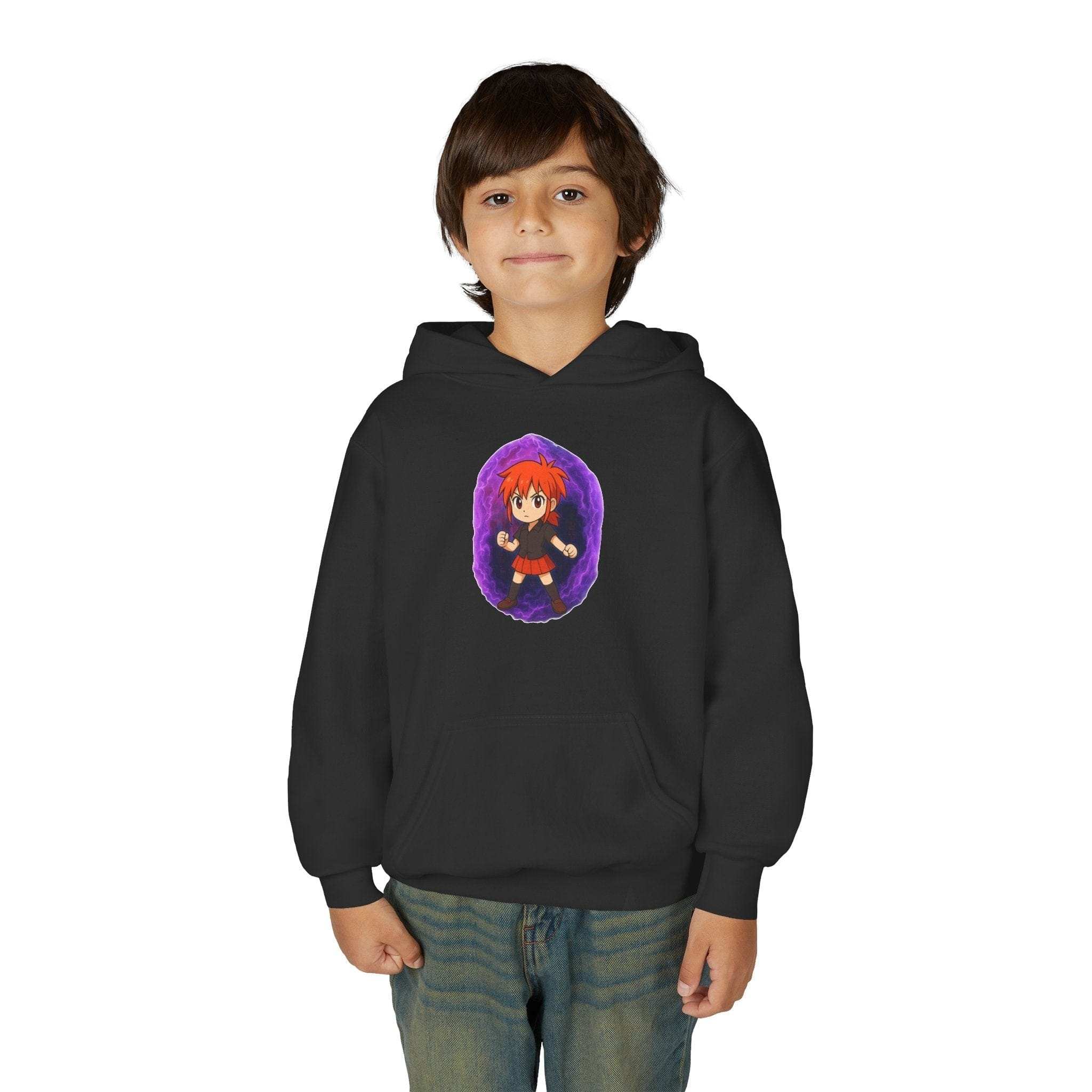 Anime Purple Power Girl Youth Hoodie Sweatshirt