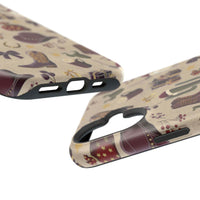 Cowboy Christmas design phone case for iPhone 17 in glossy finish by Printify, featuring festive colors and patterns.