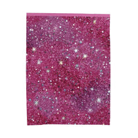 Starry pink plush blanket from Printify, featuring all-over print, perfect for cozy bedding in a girl's room.