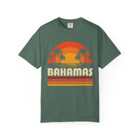 Bahamas Retro Sunset T-shirt | Palm Tree Beach Vacation Tee