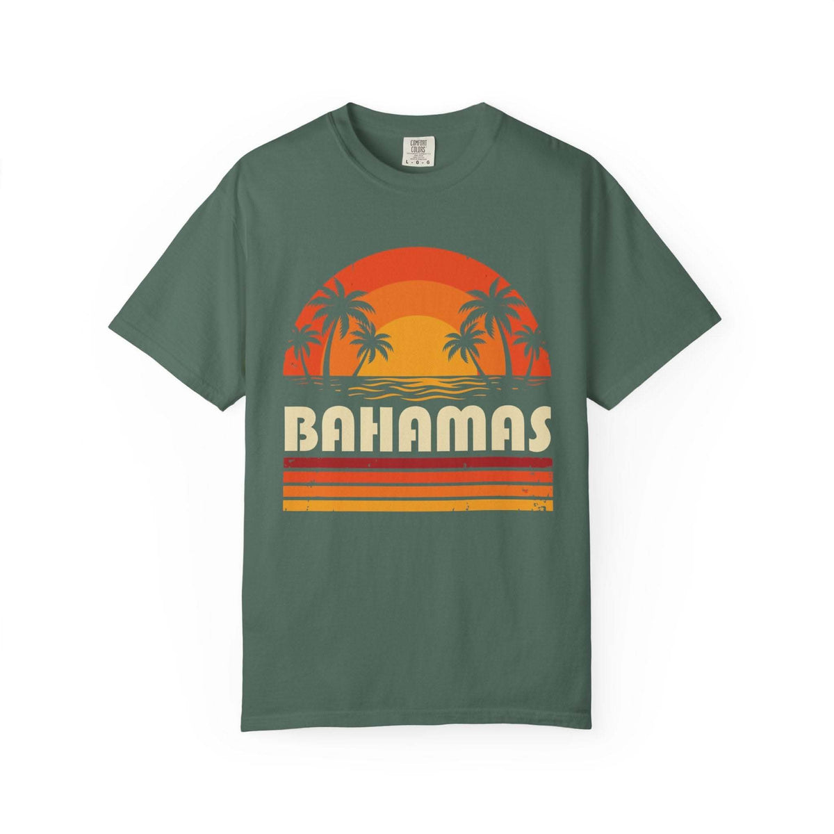 Bahamas Retro Sunset T-shirt | Palm Tree Beach Vacation Tee