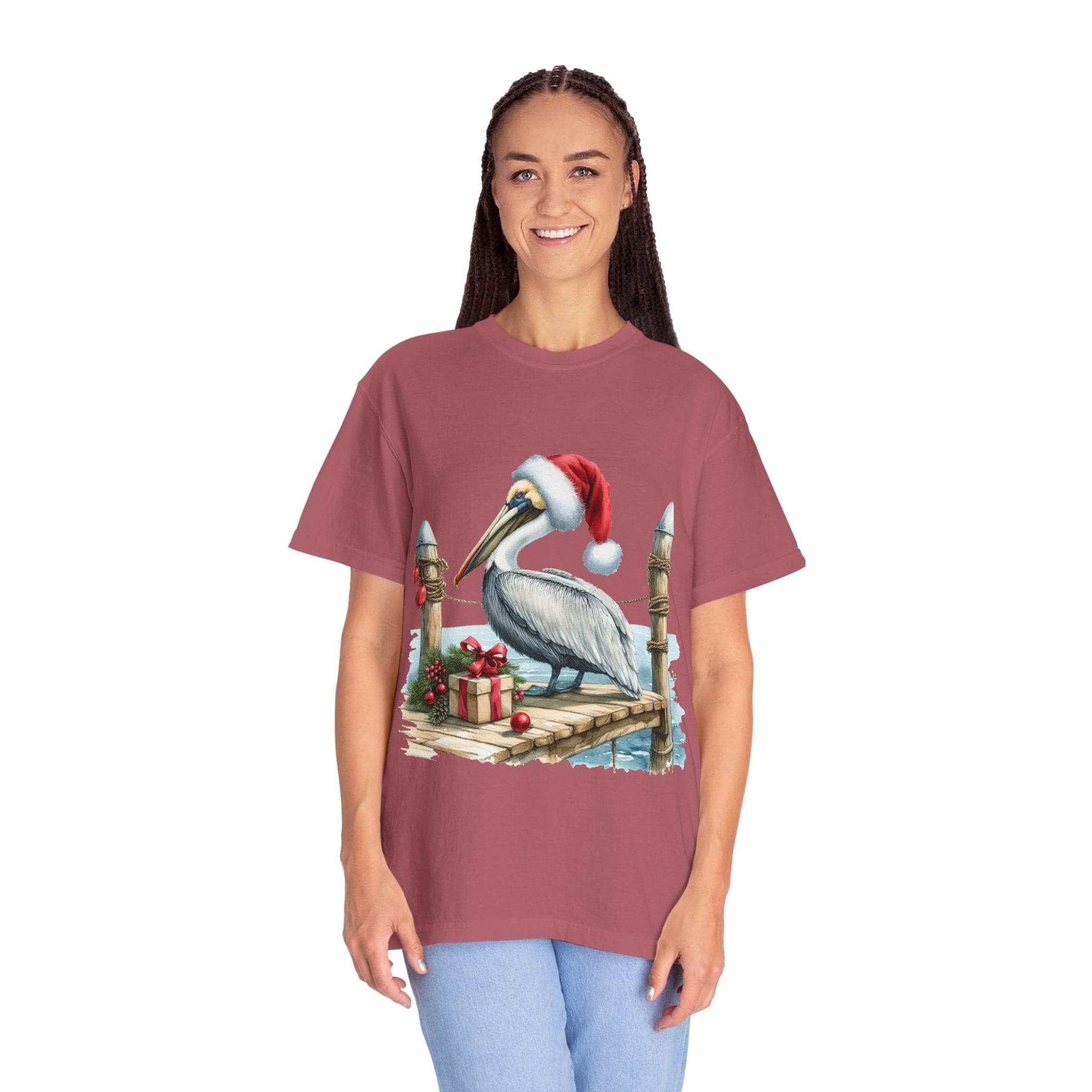 Christmas Pelican Santa T-Shirt - Festive Beach Holiday Tee