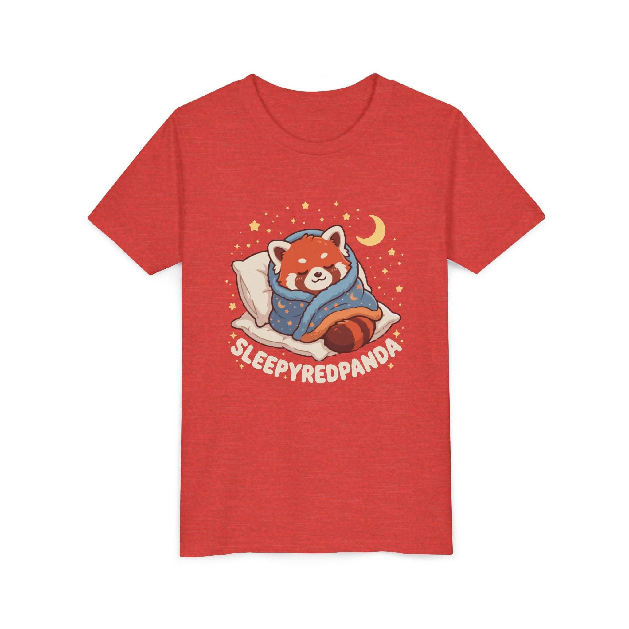 Sleepy Red Panda Youth Tee | cute sleeping red panda, moon pillow, kids shirt
