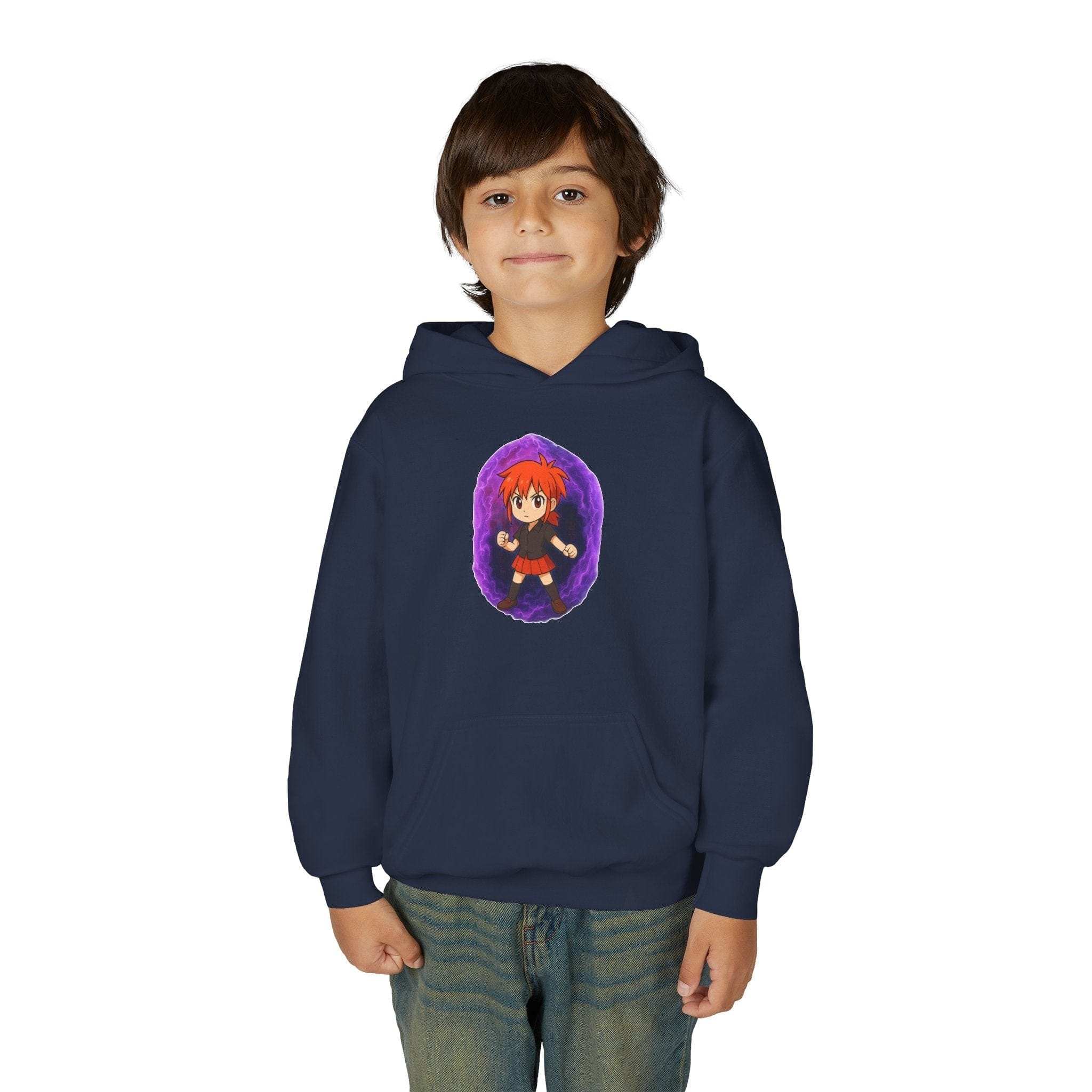 Anime Purple Power Girl Youth Hoodie Sweatshirt