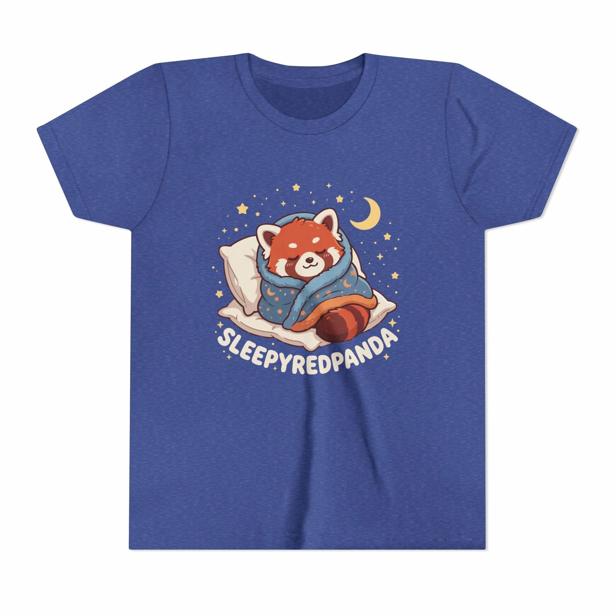 Sleepy Red Panda Youth Tee | cute sleeping red panda, moon pillow, kids shirt