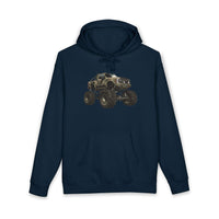 American Flag Monster Truck hoodie with camouflage graphic and distressed flag design on heavyweight fabric