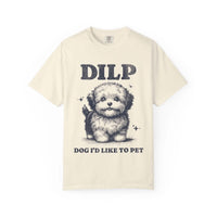 Blossom garment-dyed t-shirt featuring 'DILP Dog Id Like To Pet' design by Printify in casual fit