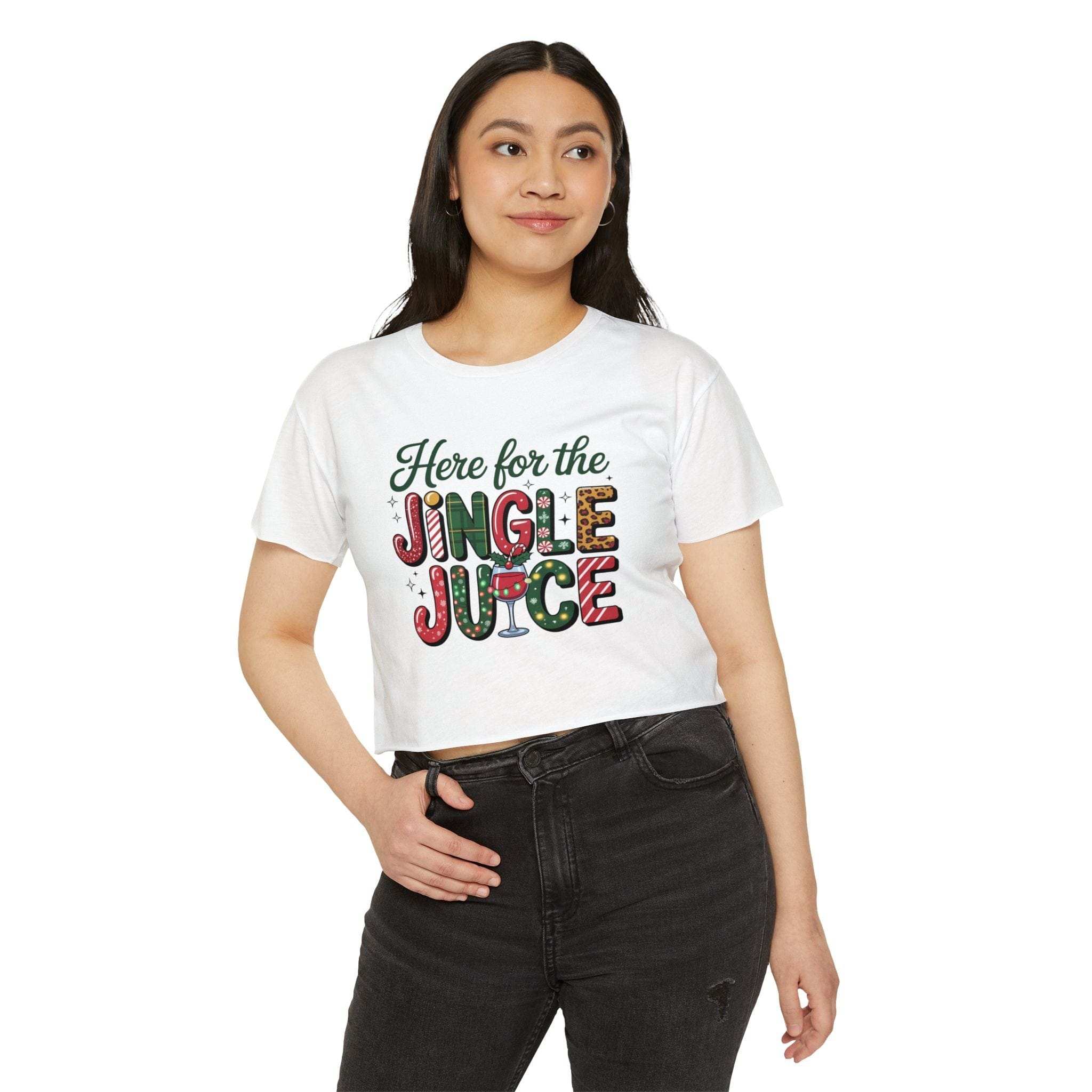 Crop Top Women's Festival Here For The Jingle Juice T-Shirt