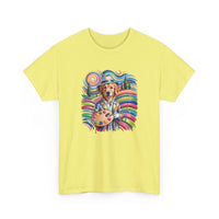 Colorful Artist Dog T-Shirt | Painter Palette, Rainbow Swirls