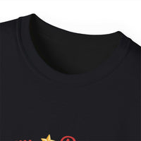 Black Merry Pugmas holiday t-shirt from Printify, featuring festive pug design for dog lovers.