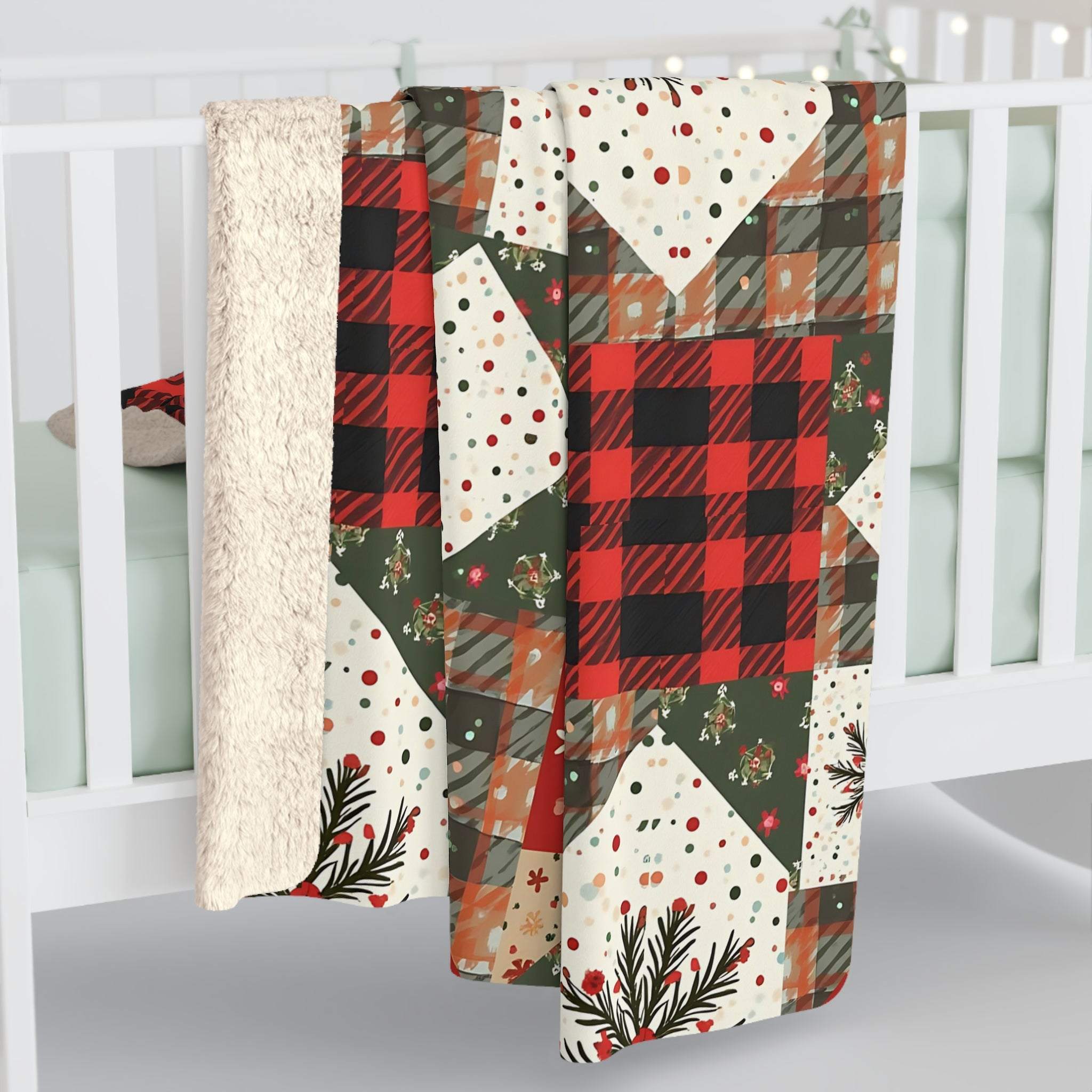 Vintage Christmas Stars Sherpa Blanket