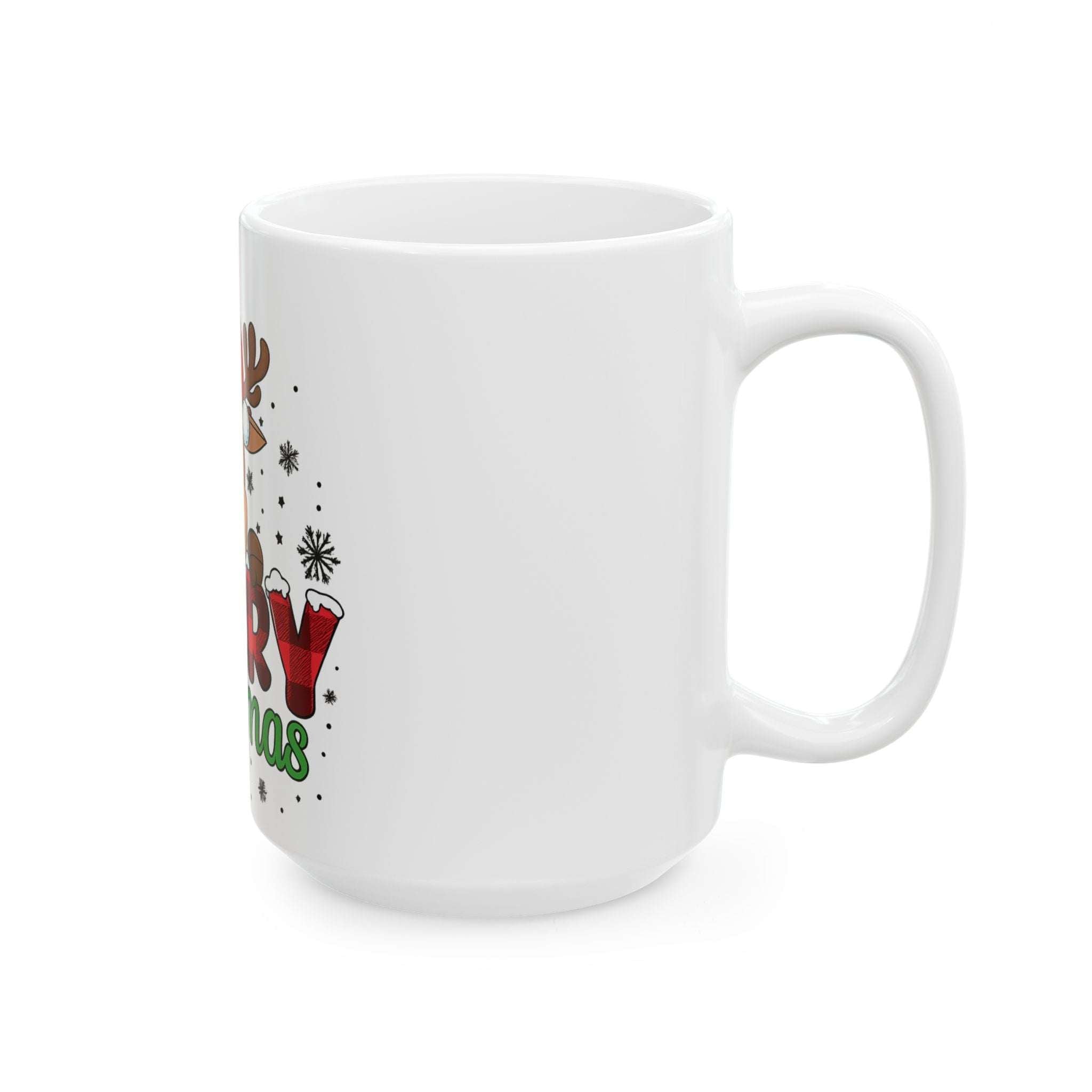 Mug - Merry Christmas Reindeer Ceramic Mug (11oz, 15oz)