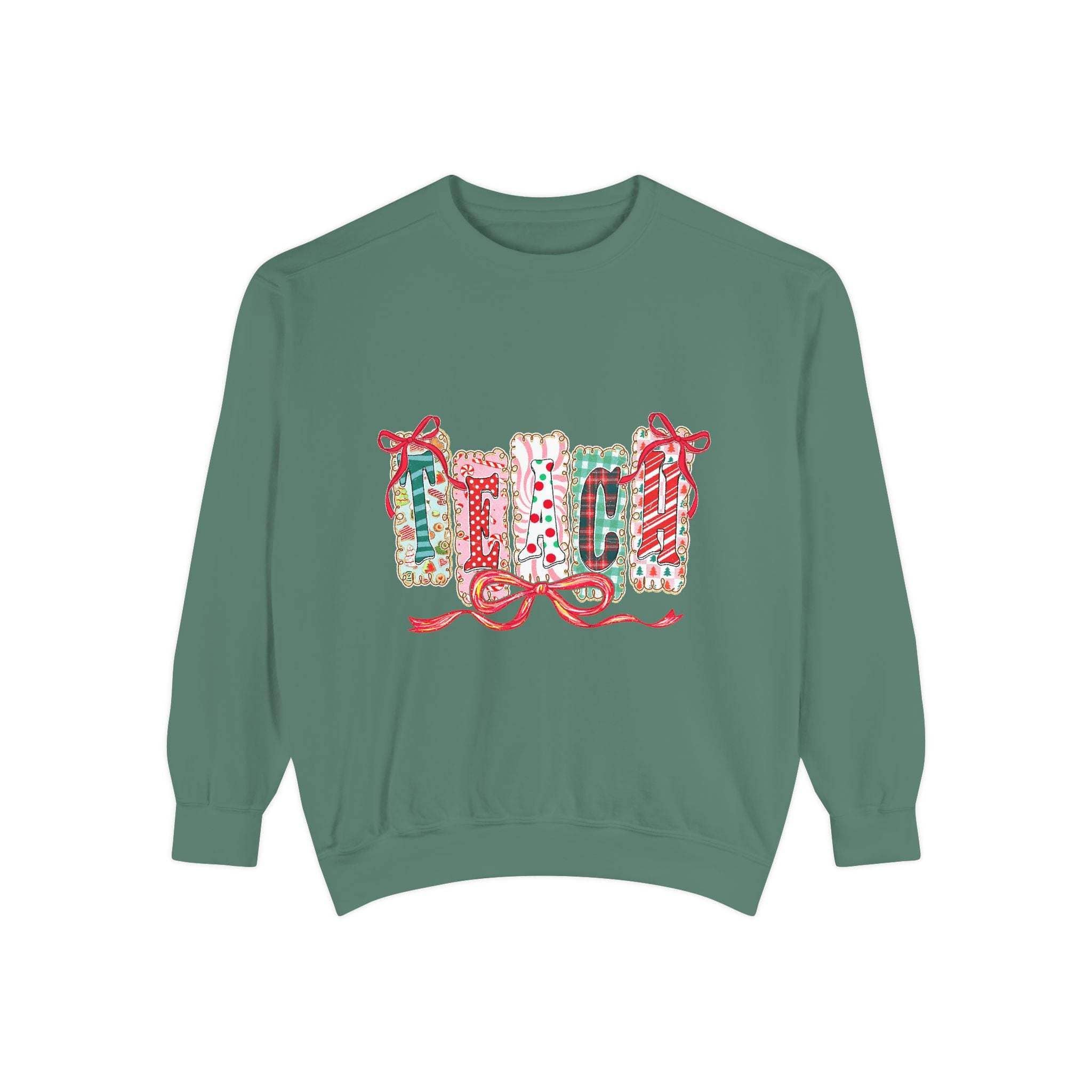 Sweatshirt Preppy Teach Christmas Holiday Gift
