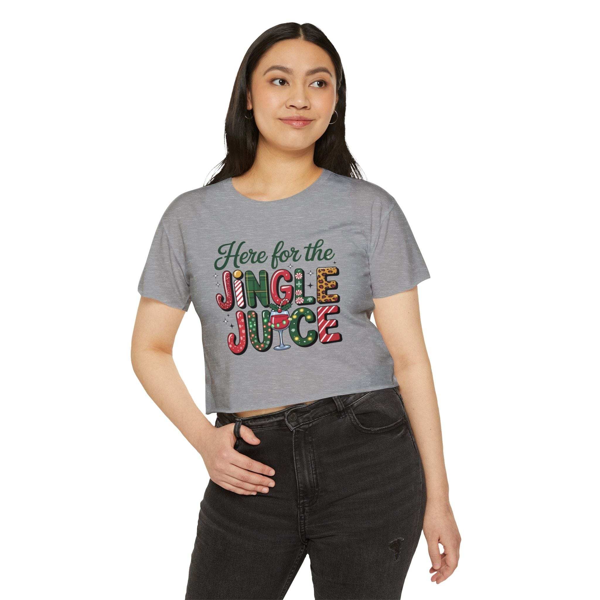 Crop Top Women's Festival Here For The Jingle Juice T-Shirt