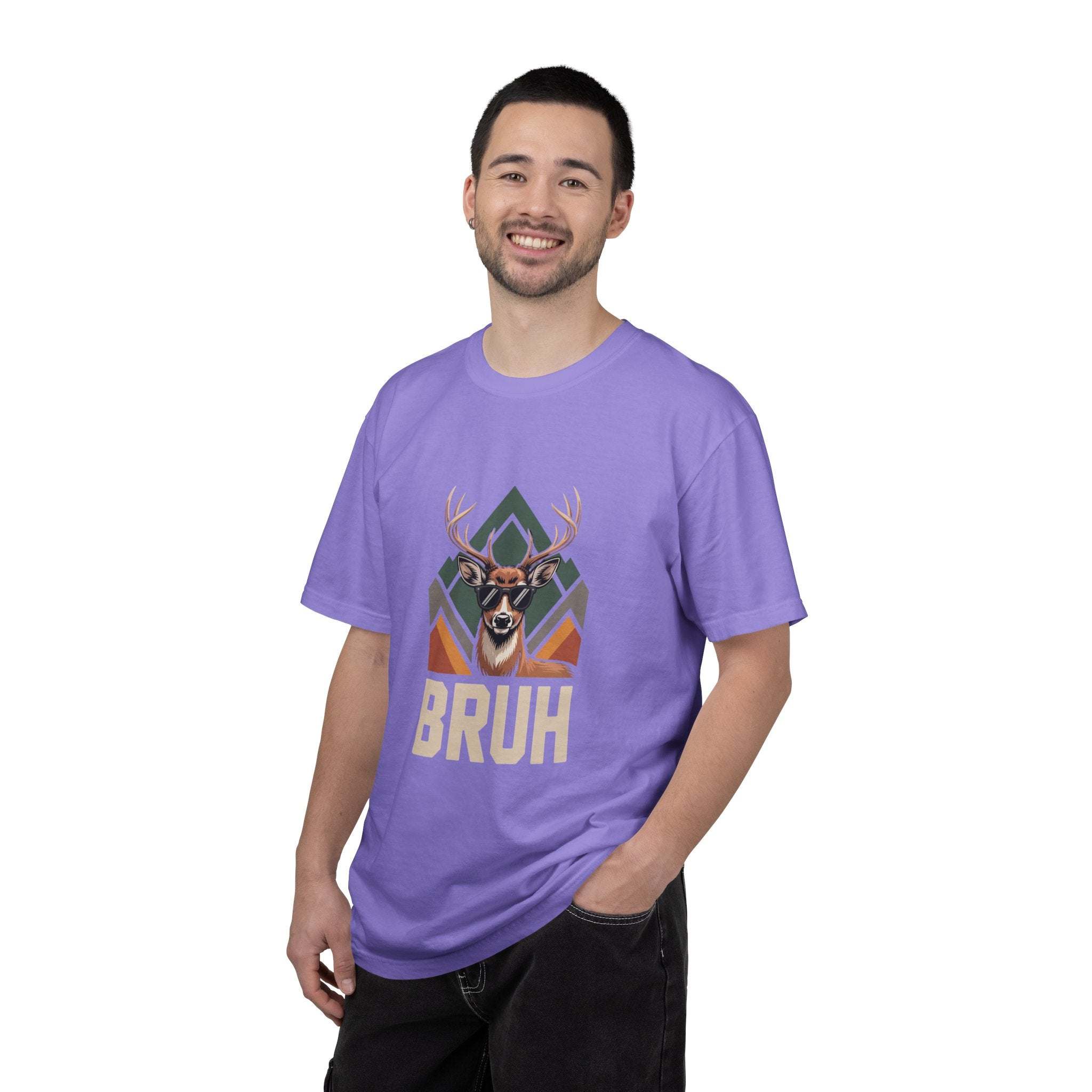 Bruh Deer T-Shirt with funny deer graphic on soft, heavyweight fabric in relaxed fit