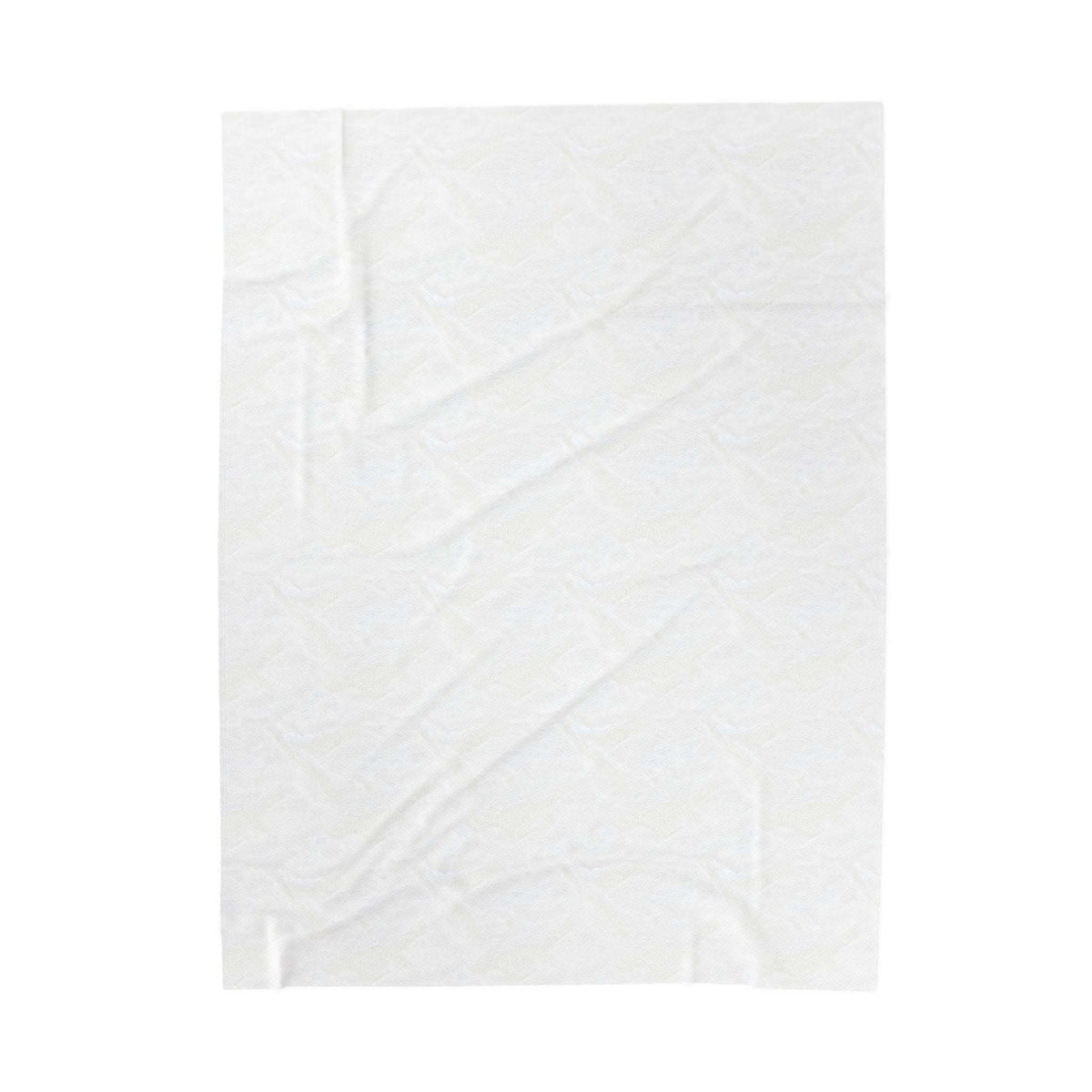 White plush blanket with subtle texture, soft velveteen fabric, cozy and durable design for adults.