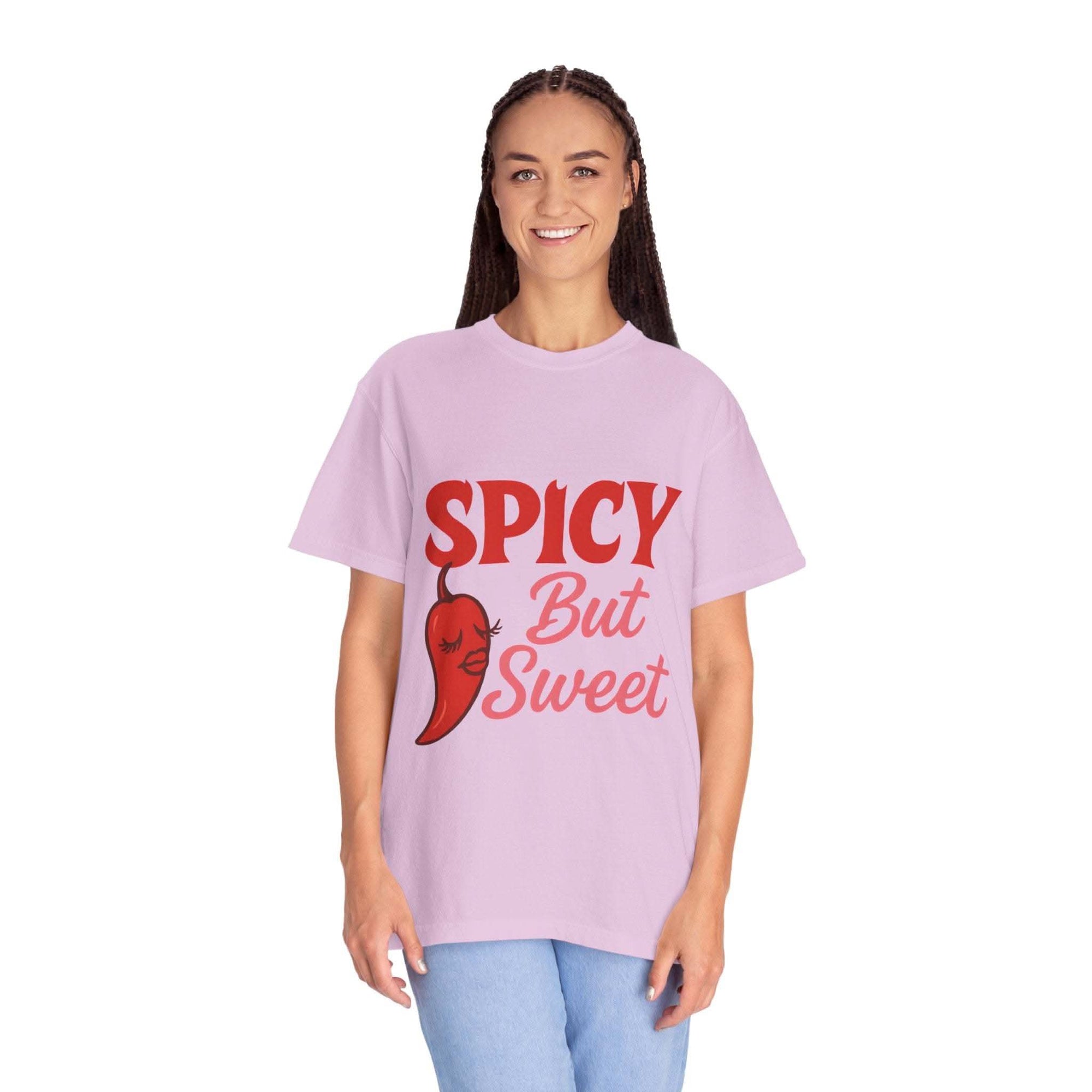 Spicy But Sweet T-shirt | Funny Unisex Garment-Dyed Tee for Foodies