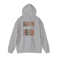 Faith Over Fear Hoodie with Walk by Faith inspirational Christian design, cozy and stylish sweatshirt