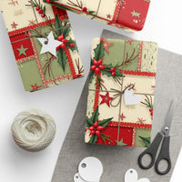 Vintage Christmas Stars wrapping paper with aged star motifs and retro holiday design