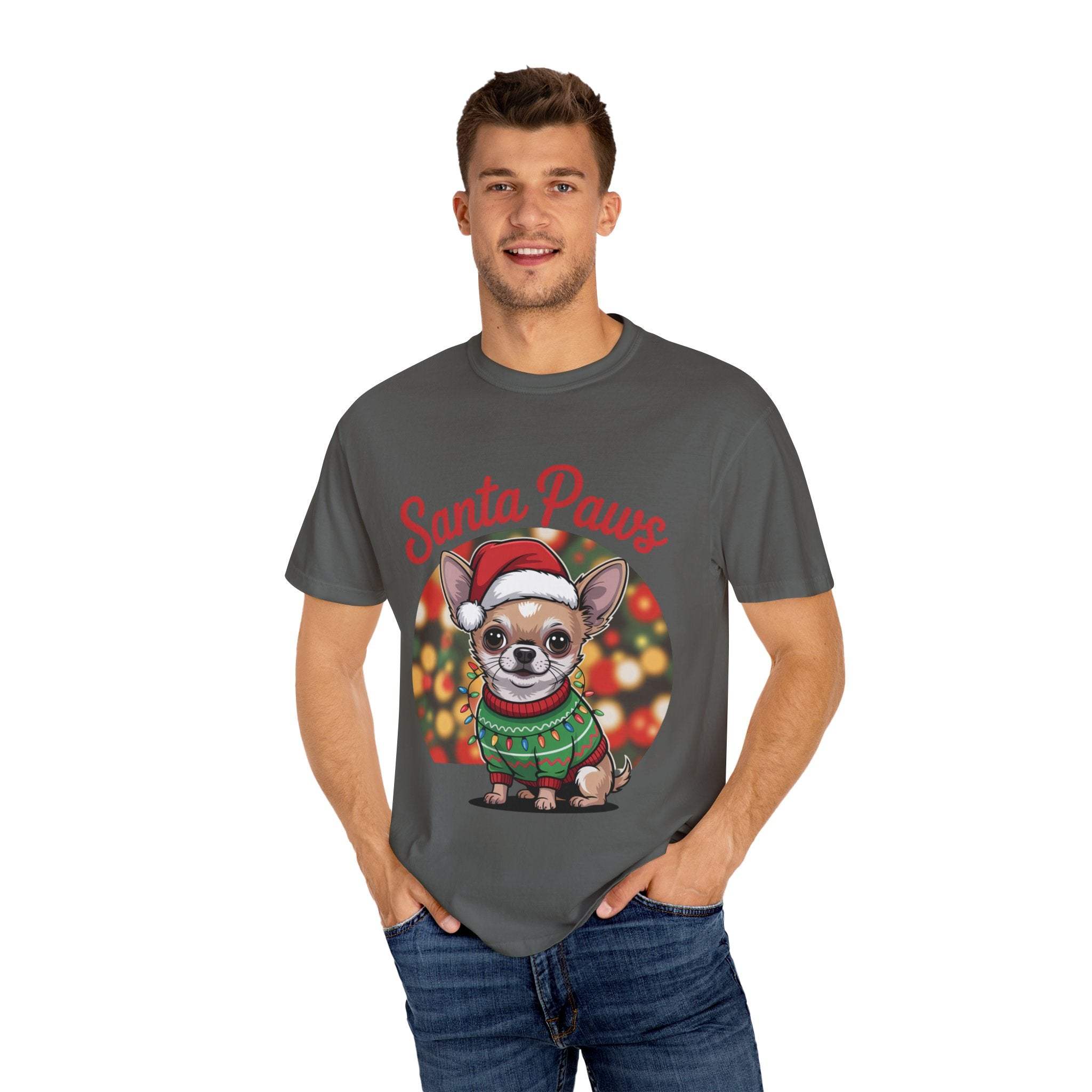 Chihuahua Santa Paws T-Shirt - Festive Holiday Dog Lover Tee