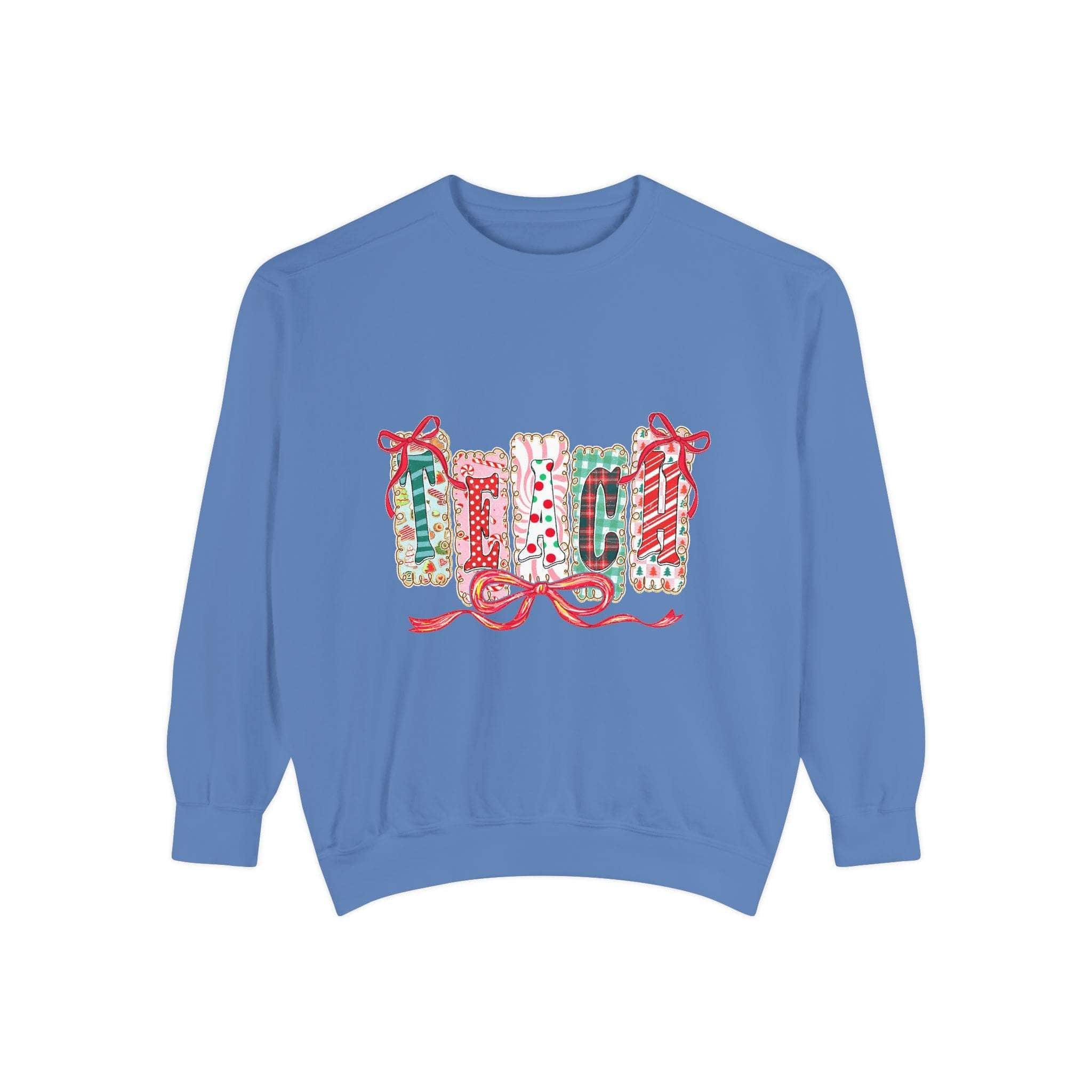 Sweatshirt Preppy Teach Christmas Holiday Gift