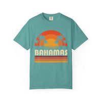 Bahamas Retro Sunset T-shirt | Palm Tree Beach Vacation Tee