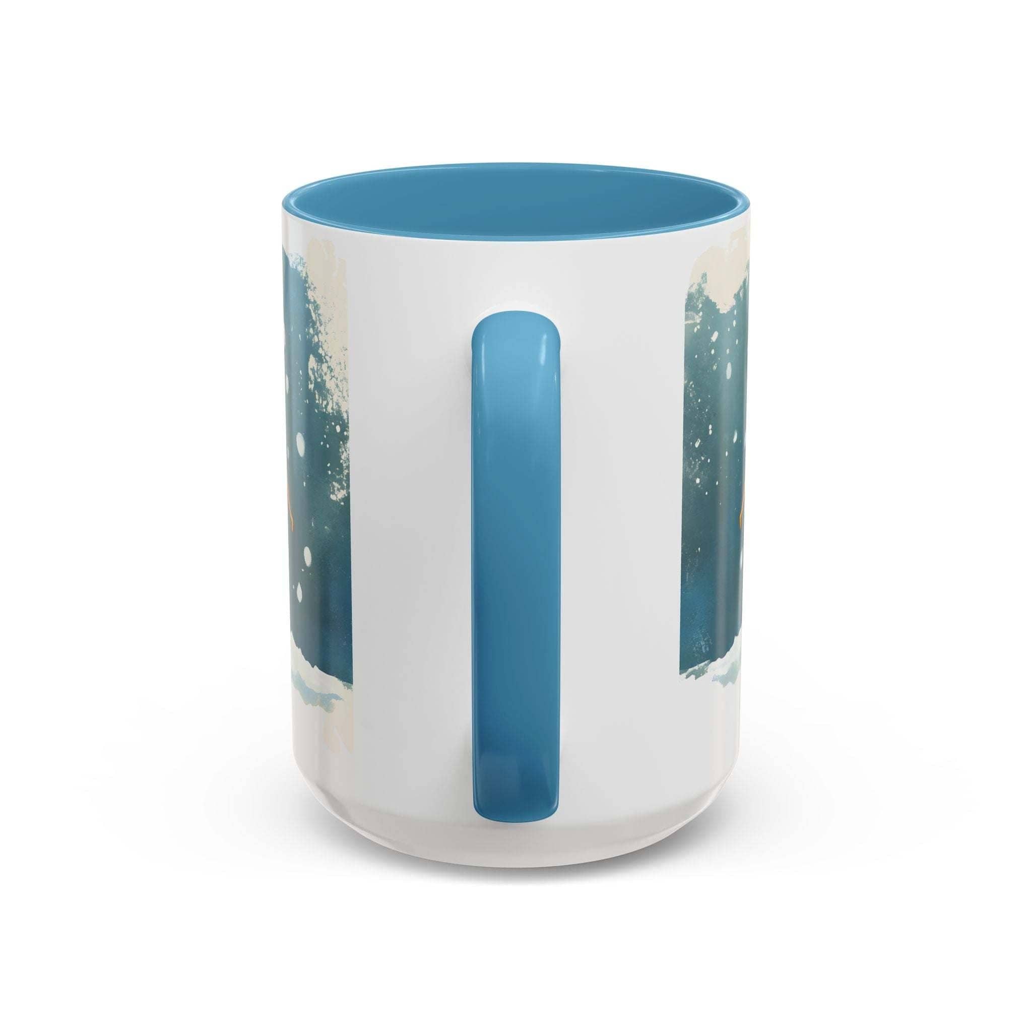 Tumbler with blue interior and gradient design on a white background