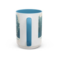 Tumbler with blue interior and gradient design on a white background
