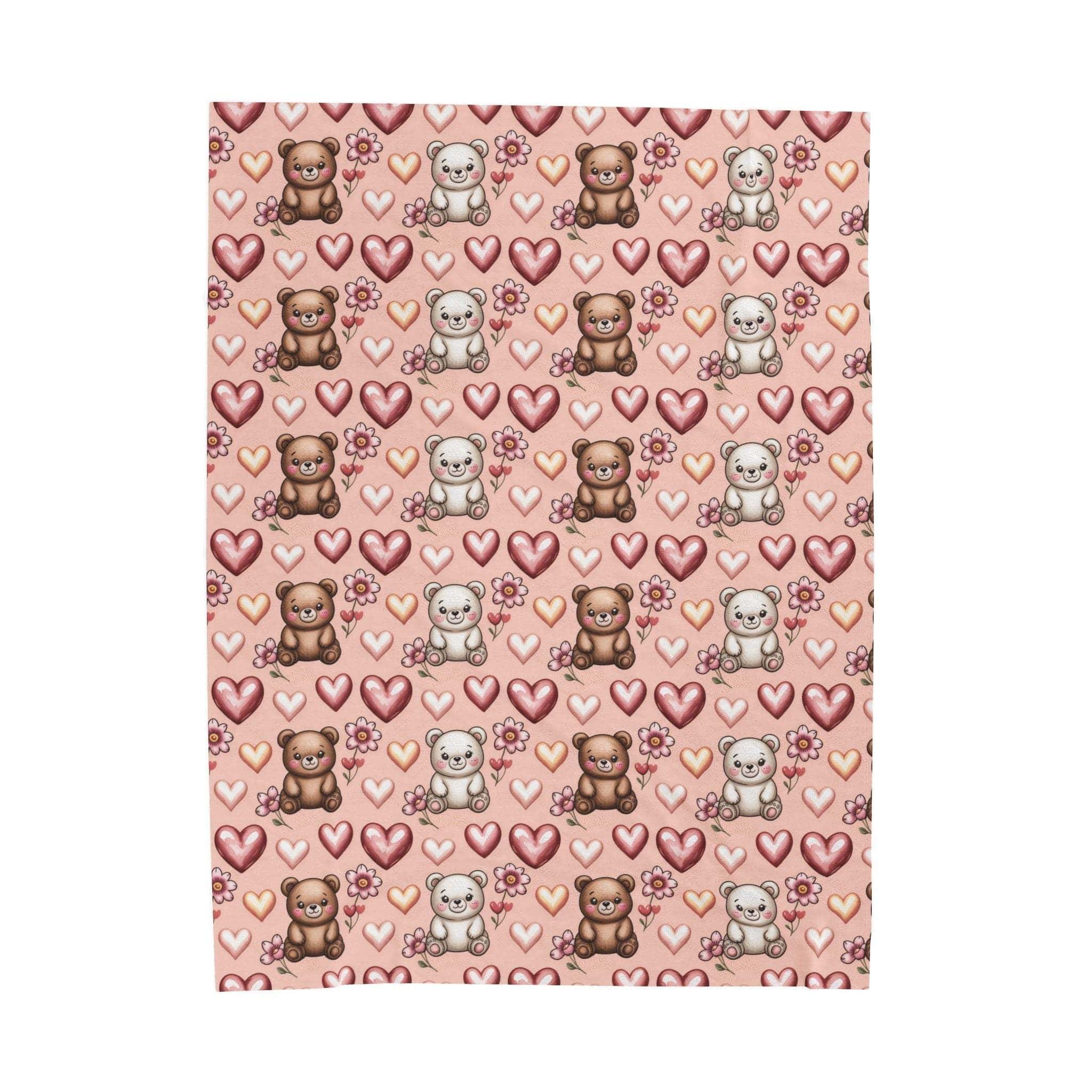 Kawaii Milk and Mocha Bears plush blanket with cute sleepy bear duo in pastel tones